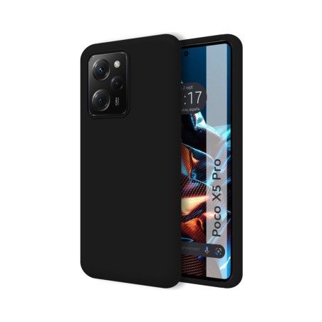 Funda Silicona Líquida Ultra Suave compatible con Xiaomi POCO X5 Pro 5G color Negra