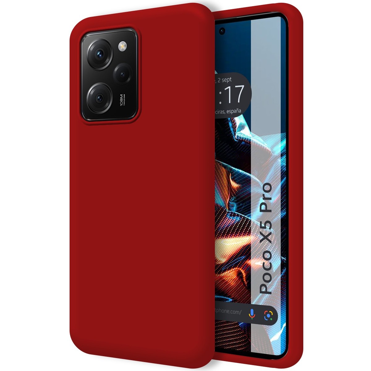 Funda Silicona Líquida Ultra Suave compatible con Xiaomi POCO X5 Pro 5G color Roja