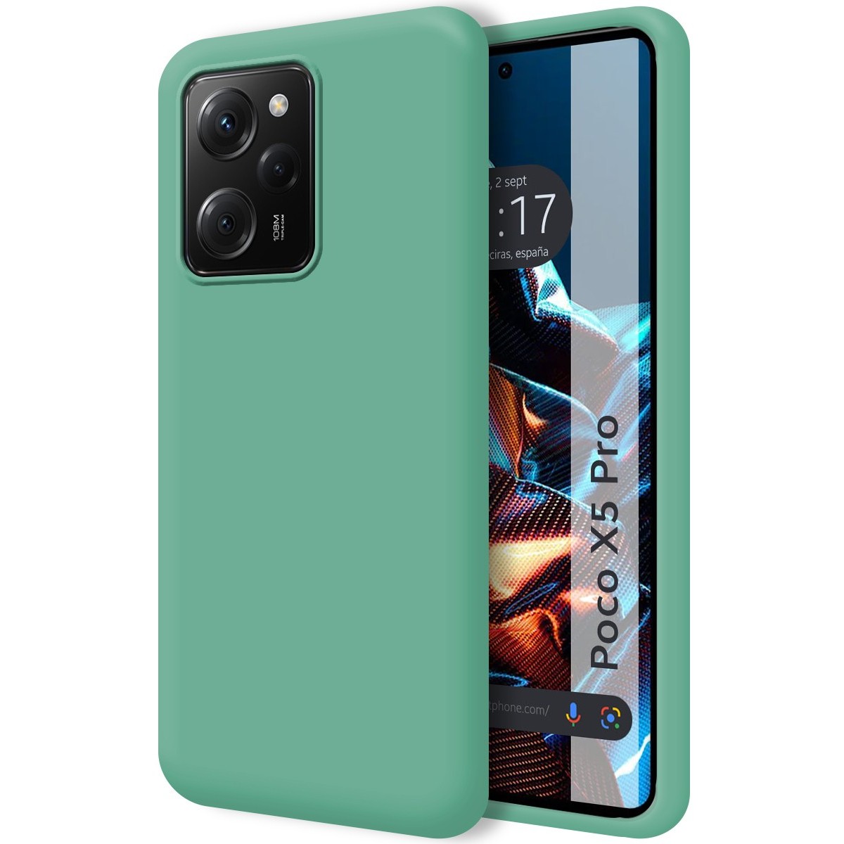 Funda Silicona Líquida Ultra Suave compatible con Xiaomi POCO X5 Pro 5G color Verde