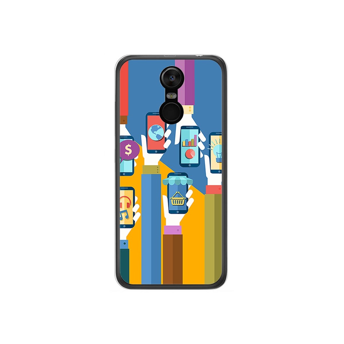Funda Gel Tpu para Oukitel C8 Diseño Apps Dibujos