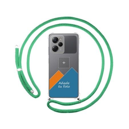 Personaliza tu Funda Colgante Transparente para Xiaomi POCO X5 Pro 5G con Cordon Verde Agua Dibujo Personalizada