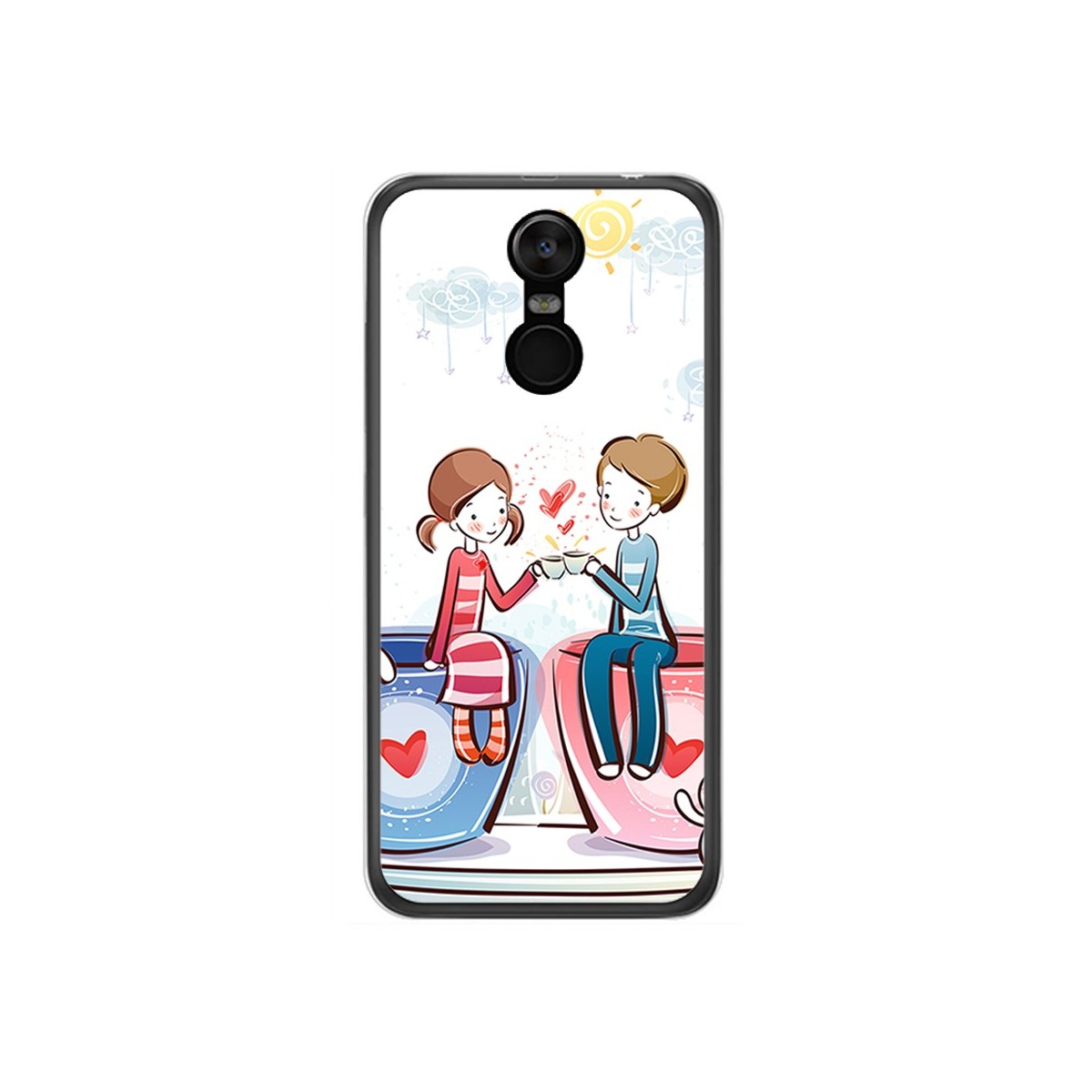 Funda Gel Tpu para Oukitel C8 Diseño Cafe Dibujos
