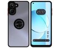 Funda Mate con Borde Negro y Anillo Giratorio 360 para Realme 10 4G