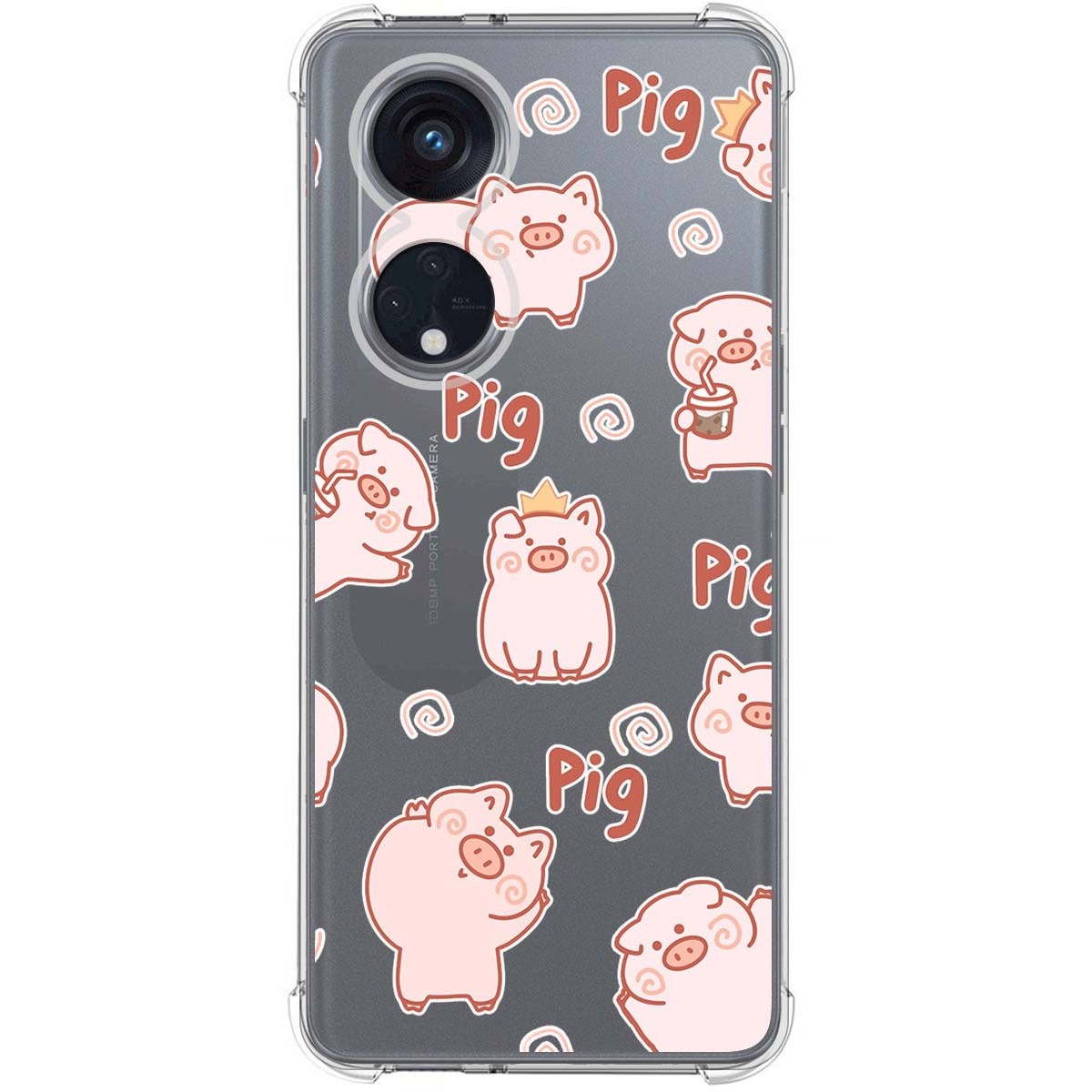Funda Silicona Antigolpes para Oppo Reno 8T 4G diseño Cerdos Dibujos