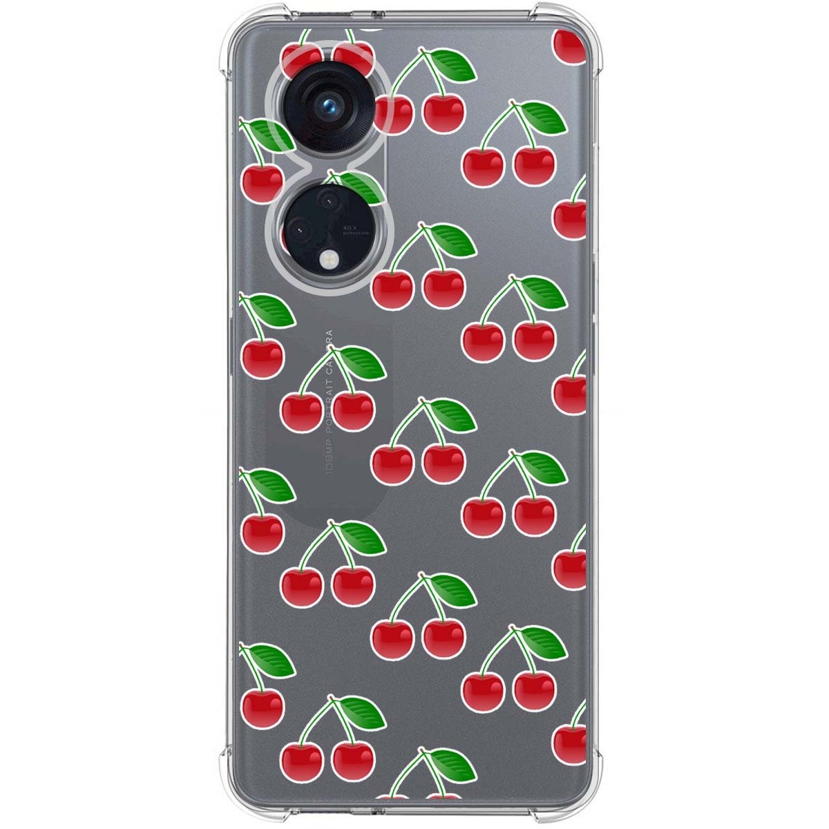 Funda Silicona Antigolpes para Oppo Reno 8T 4G diseño Cerezas Dibujos