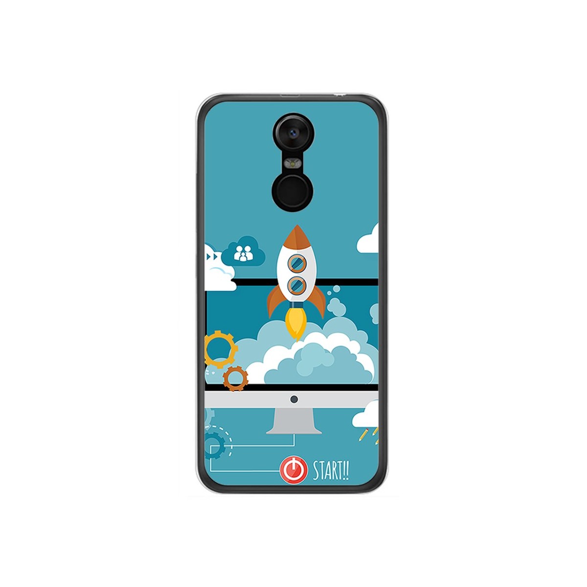 Funda Gel Tpu para Oukitel C8 Diseño Cohete Dibujos