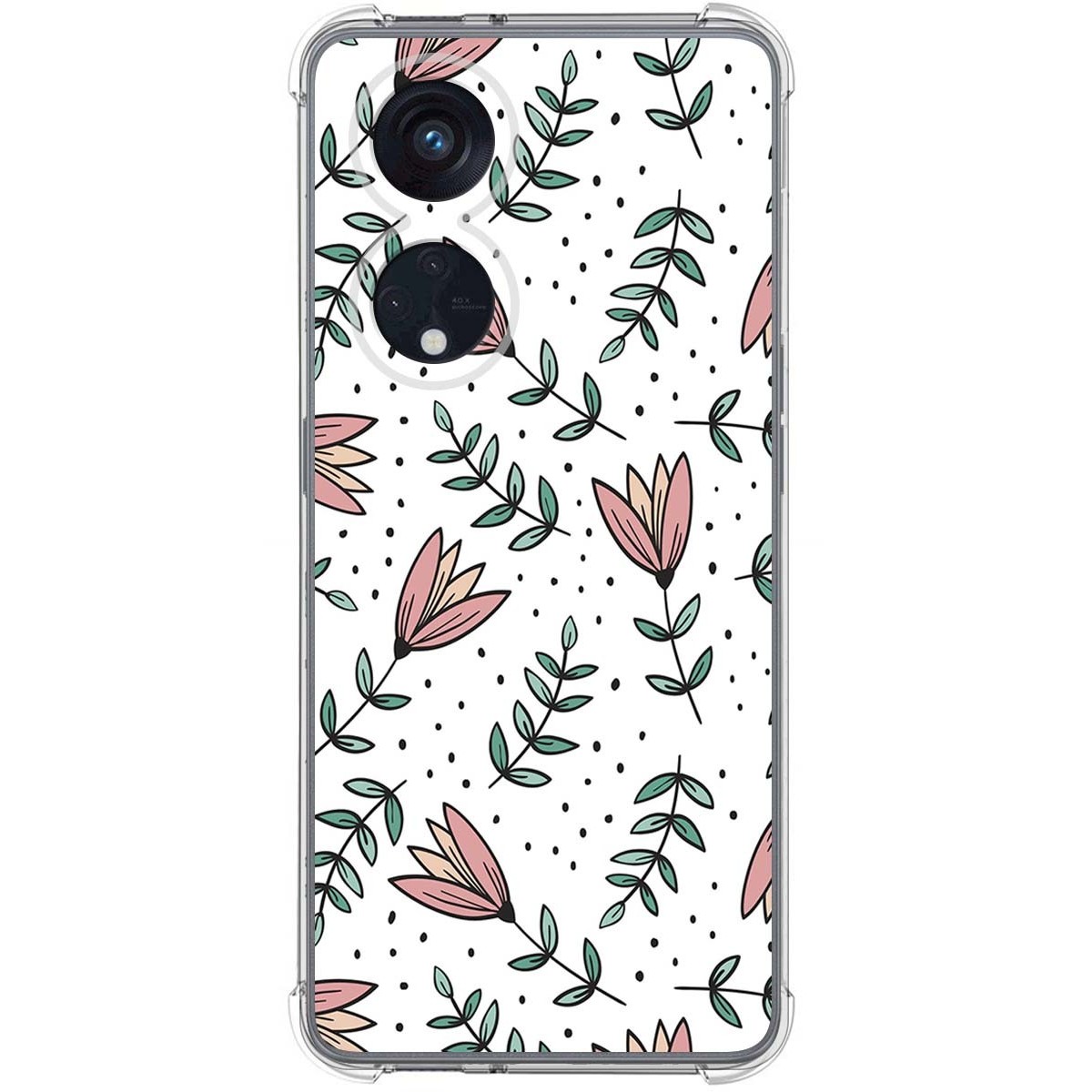 Funda Silicona Antigolpes para Oppo Reno 8T 4G diseño Flores 01 Dibujos