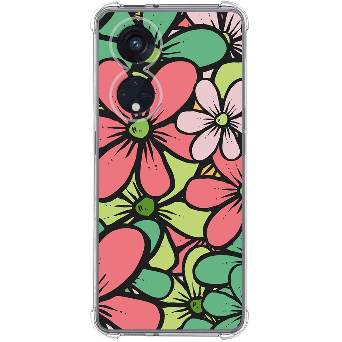 Funda Silicona Antigolpes para Oppo Reno 8T 4G diseño Flores 02 Dibujos