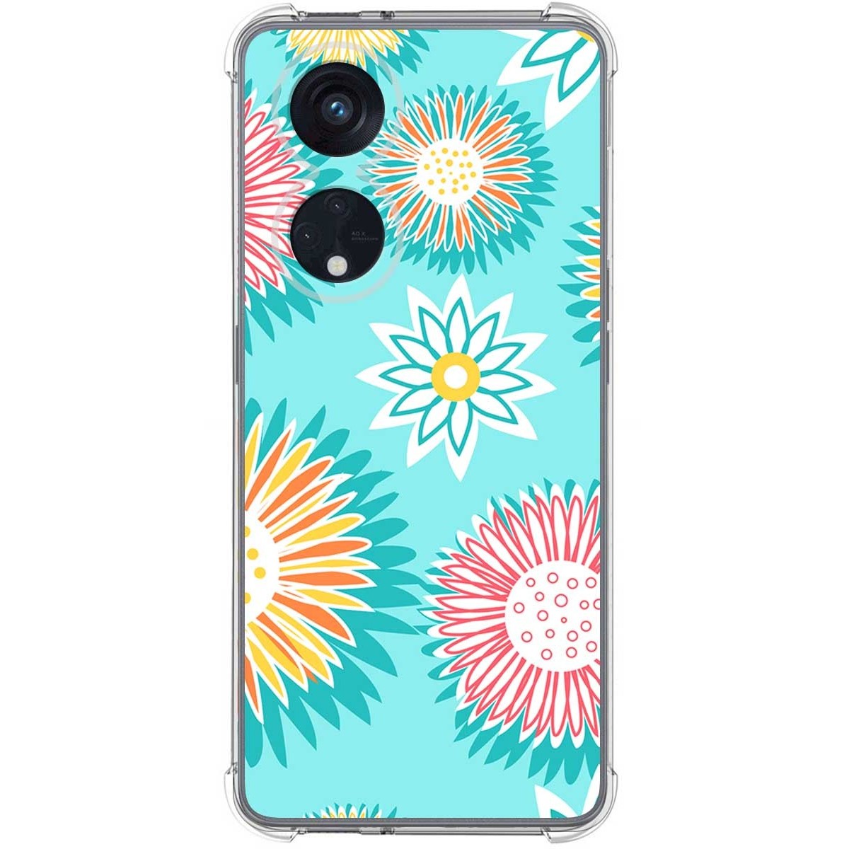Funda Silicona Antigolpes para Oppo Reno 8T 4G diseño Flores 05 Dibujos