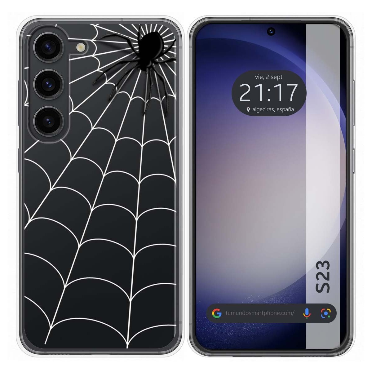 Funda Silicona Transparente para Samsung Galaxy S23 5G diseño Araña Dibujos