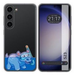Funda Silicona Transparente para Samsung Galaxy S23 5G diseño Hipo Dibujos
