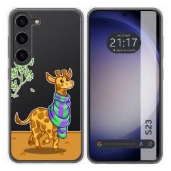 Funda Silicona Transparente para Samsung Galaxy S23 5G diseño Jirafa Dibujos