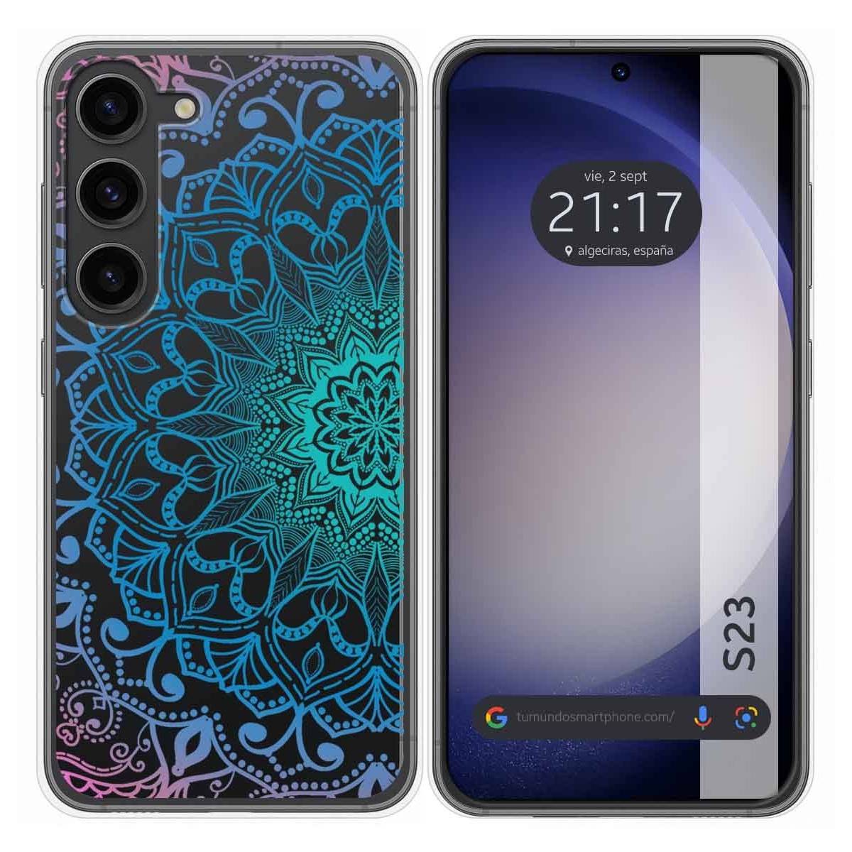 Funda Silicona Transparente para Samsung Galaxy S23 5G diseño Mandala Dibujos