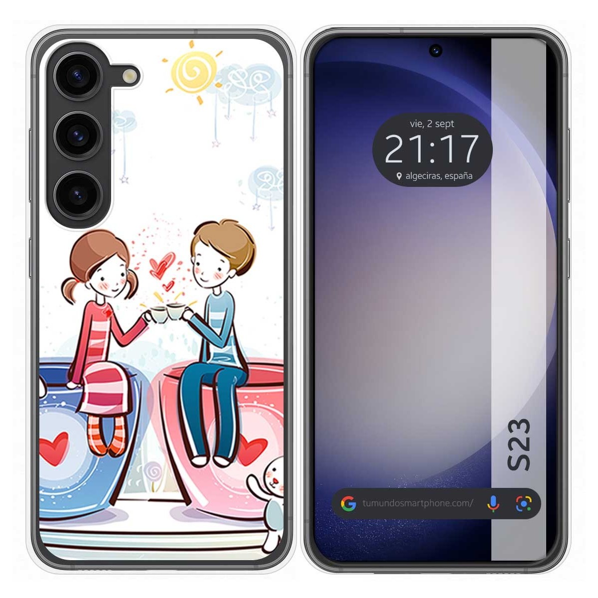 Funda Silicona para Samsung Galaxy S23 5G diseño Café Dibujos