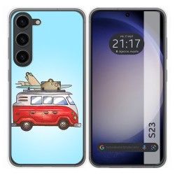 Funda Silicona para Samsung Galaxy S23 5G diseño Furgoneta Dibujos