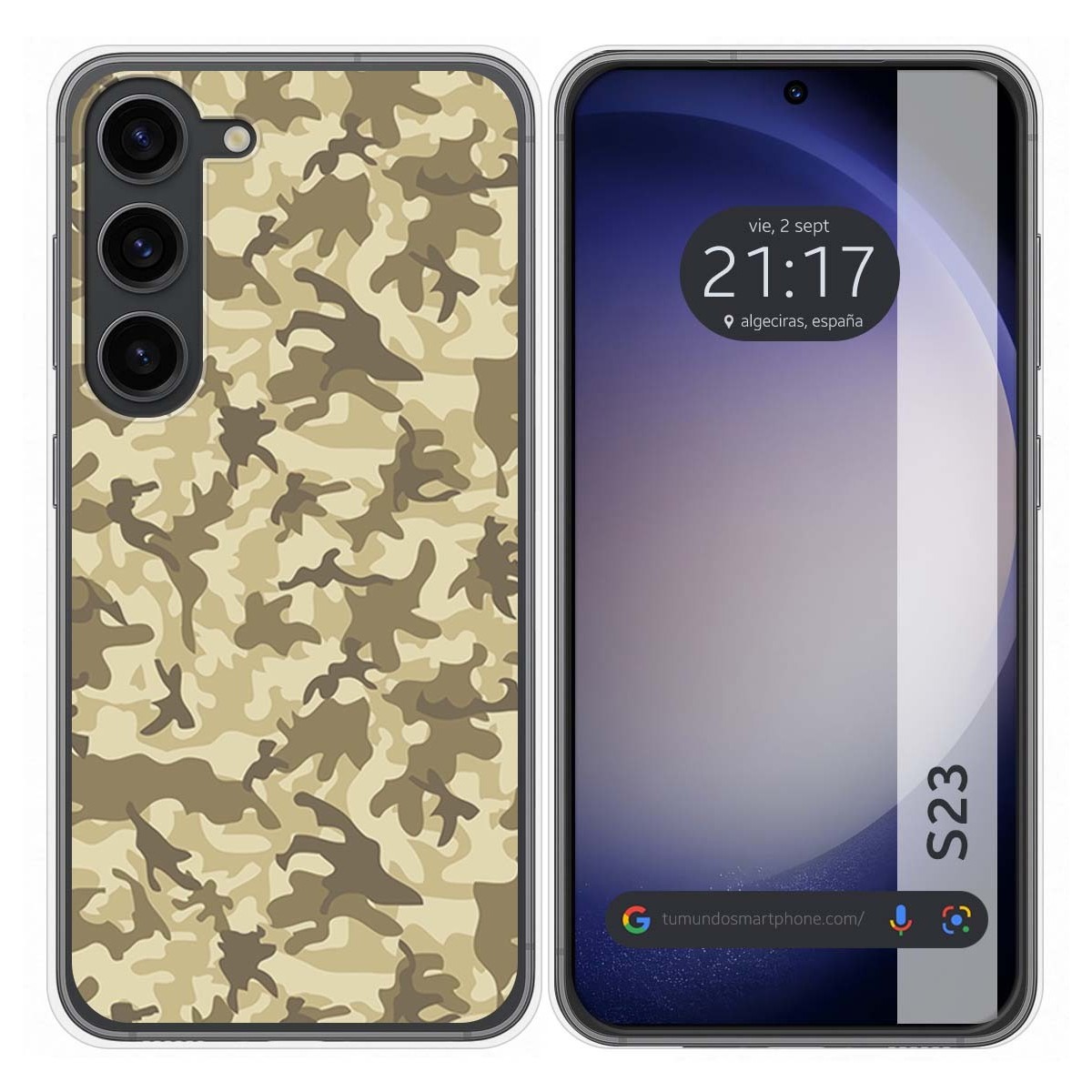Funda Silicona para Samsung Galaxy S23 5G diseño Sand Camuflaje Dibujos