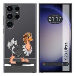 Funda Silicona Transparente para Samsung Galaxy S23 Ultra 5G diseño Avestruz Dibujos