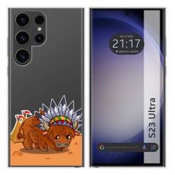 Funda Silicona Transparente para Samsung Galaxy S23 Ultra 5G diseño Bufalo Dibujos