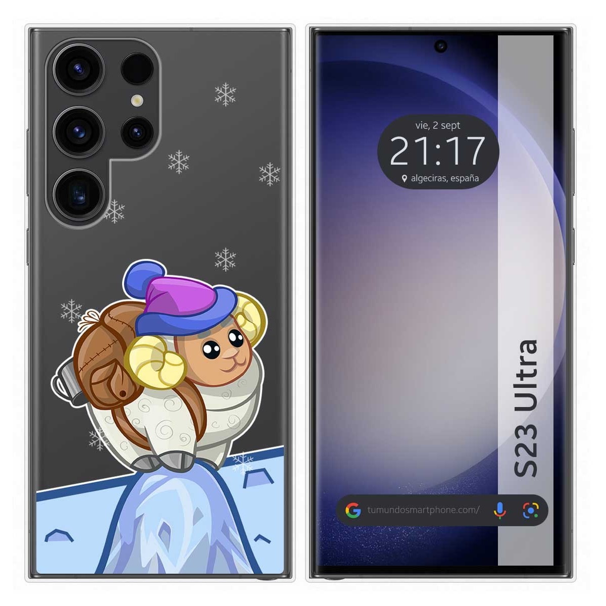 Funda Silicona Transparente para Samsung Galaxy S23 Ultra 5G diseño Cabra Dibujos