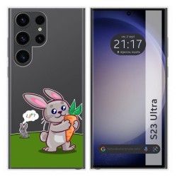 Funda Silicona Transparente para Samsung Galaxy S23 Ultra 5G diseño Conejo Dibujos