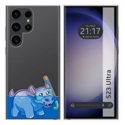 Funda Silicona Transparente para Samsung Galaxy S23 Ultra 5G diseño Hipo Dibujos