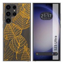 Funda Silicona Transparente para Samsung Galaxy S23 Ultra 5G diseño Hojas Dibujos