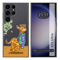 Funda Silicona Transparente para Samsung Galaxy S23 Ultra 5G diseño Jirafa Dibujos