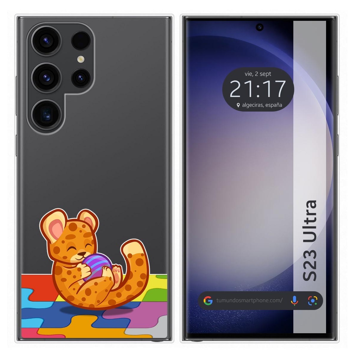 Funda Silicona Transparente para Samsung Galaxy S23 Ultra 5G diseño Leopardo Dibujos