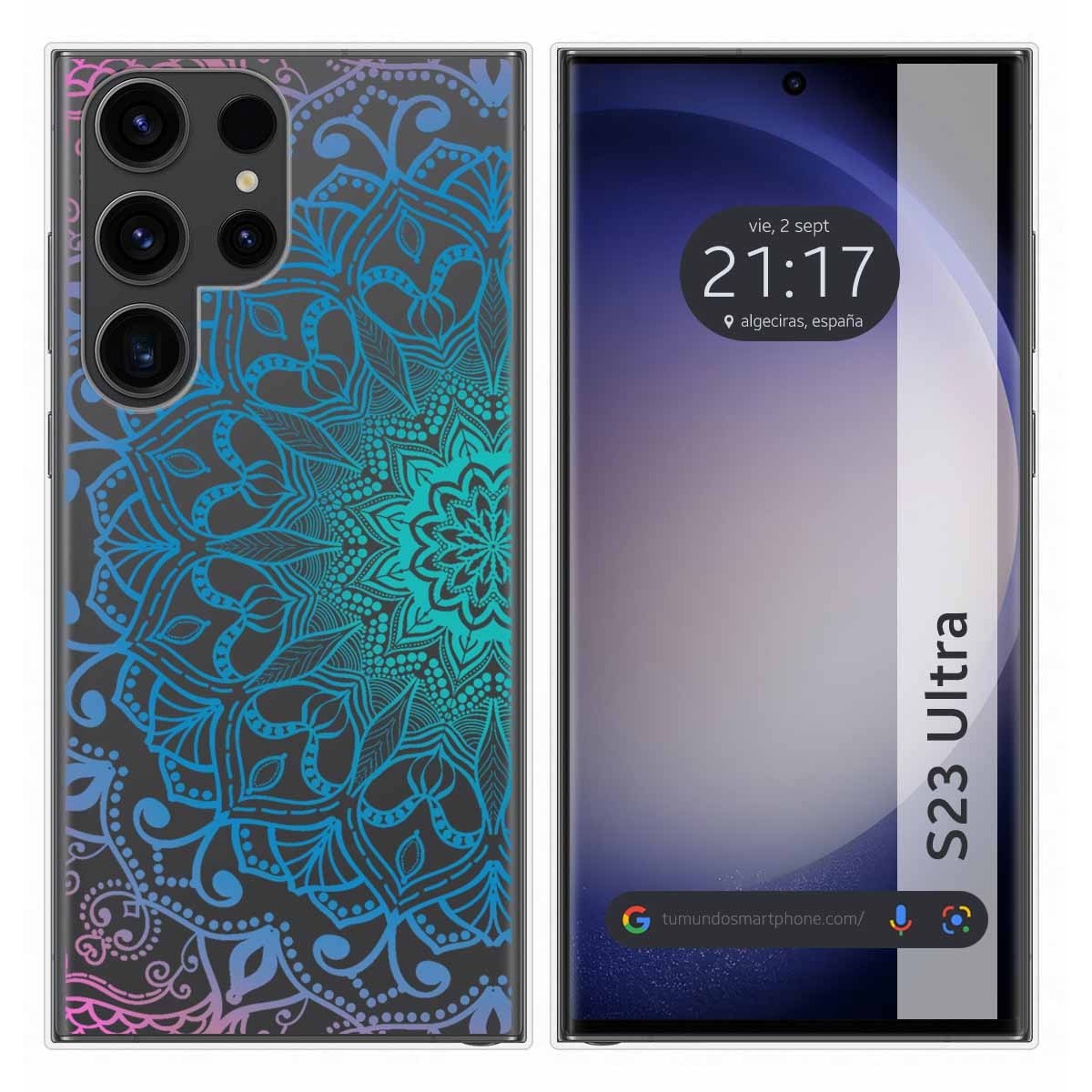 Funda Silicona Transparente para Samsung Galaxy S23 Ultra 5G diseño Mandala Dibujos
