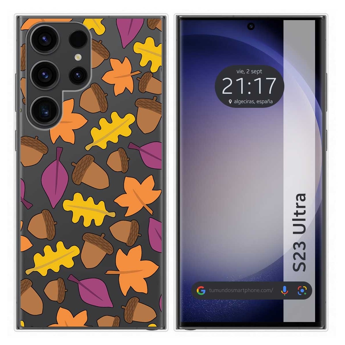 Funda Silicona Transparente para Samsung Galaxy S23 Ultra 5G diseño Otoño Dibujos