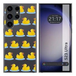Funda Silicona Transparente para Samsung Galaxy S23 Ultra 5G diseño Pato Dibujos
