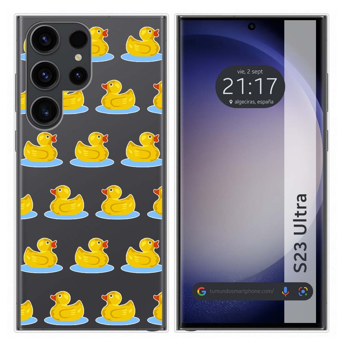 Funda Silicona Transparente para Samsung Galaxy S23 Ultra 5G diseño Pato Dibujos