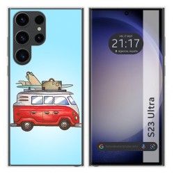 Funda Silicona para Samsung Galaxy S23 Ultra 5G diseño Furgoneta Dibujos
