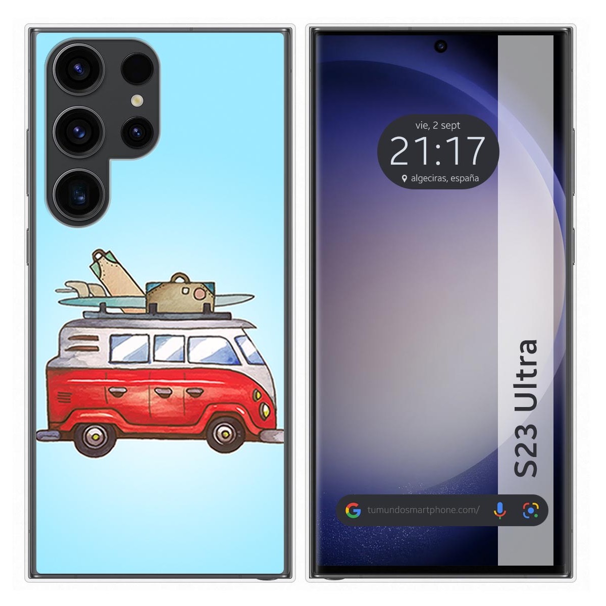 Funda Silicona para Samsung Galaxy S23 Ultra 5G diseño Furgoneta Dibujos