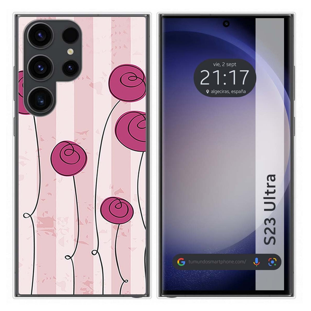 Funda Silicona para Samsung Galaxy S23 Ultra 5G diseño Flores Vintage Dibujos