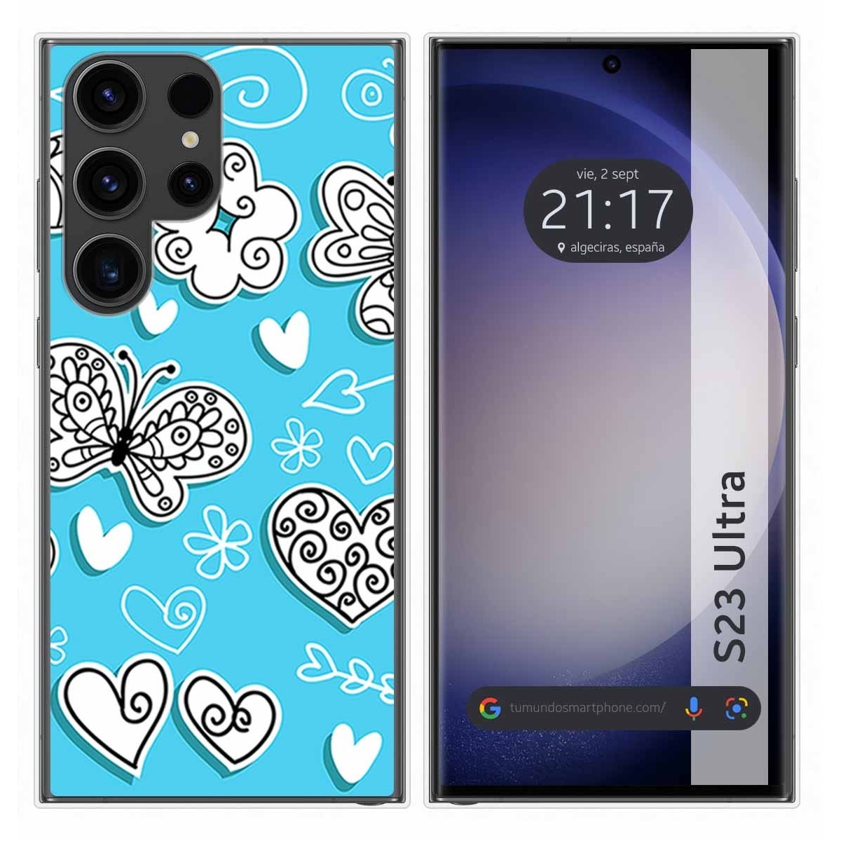 Funda Silicona para Samsung Galaxy S23 Ultra 5G diseño Mariposas Dibujos