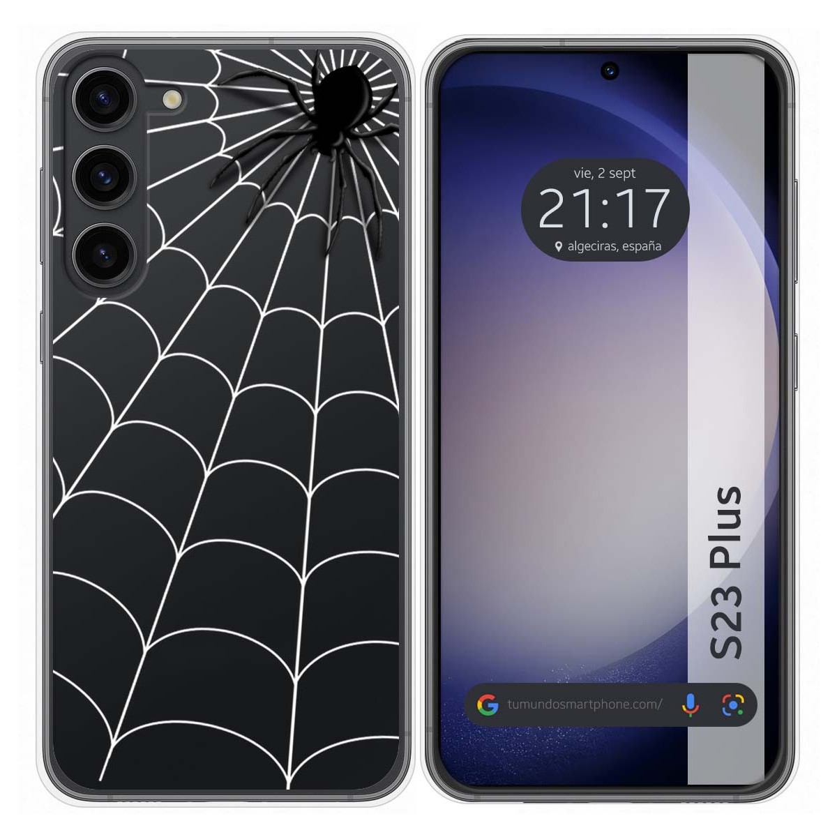 Funda Silicona Transparente para Samsung Galaxy S23+ Plus 5G diseño Araña Dibujos