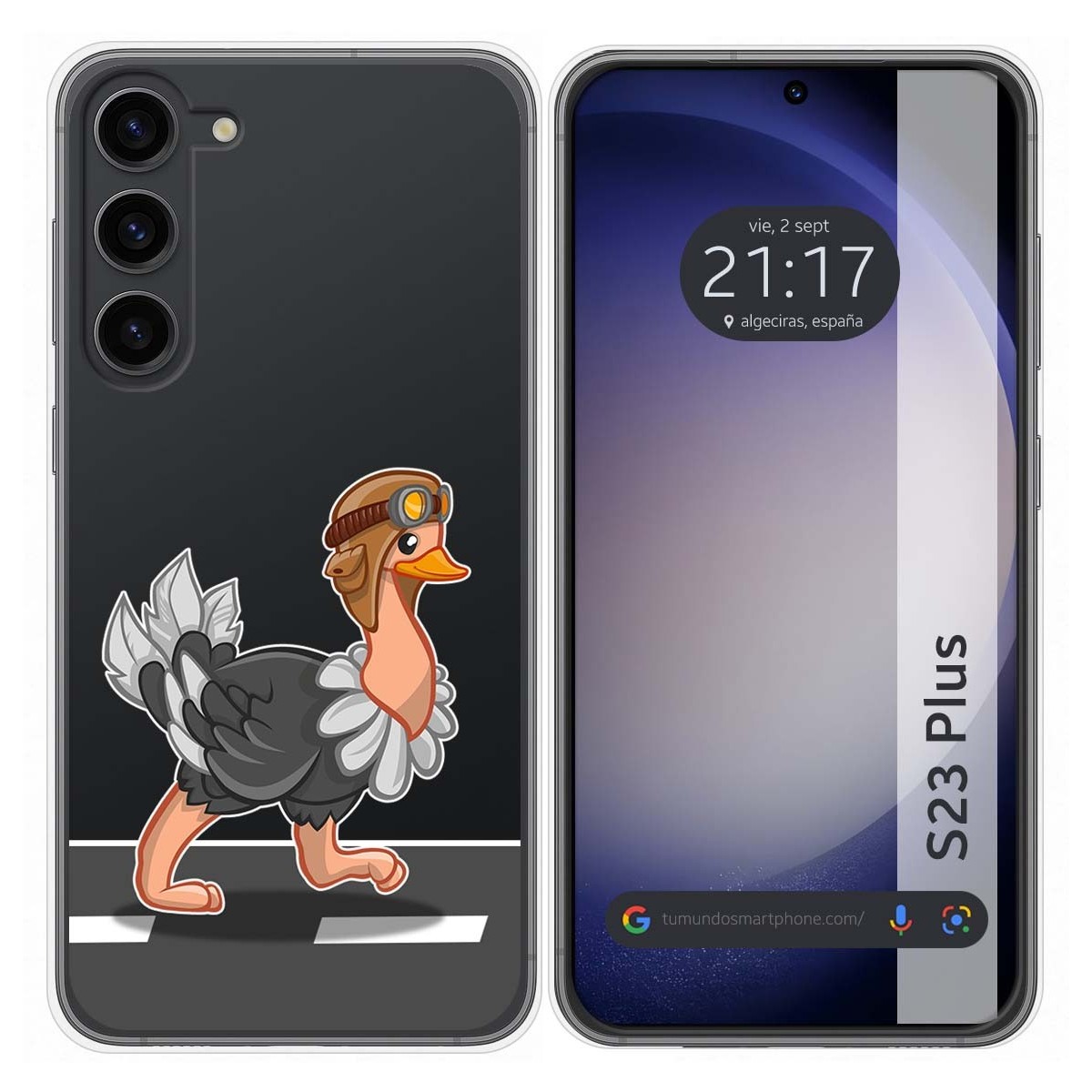 Funda Silicona Transparente para Samsung Galaxy S23+ Plus 5G diseño Avestruz Dibujos