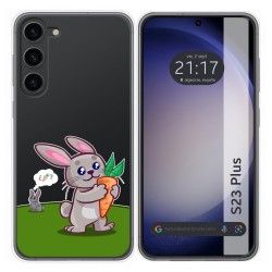 Funda Silicona Transparente para Samsung Galaxy S23+ Plus 5G diseño Conejo Dibujos