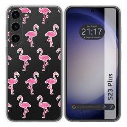 Funda Silicona Transparente para Samsung Galaxy S23+ Plus 5G diseño Flamenco Dibujos