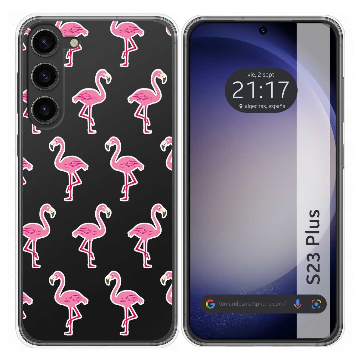 Funda Silicona Transparente para Samsung Galaxy S23+ Plus 5G diseño Flamenco Dibujos
