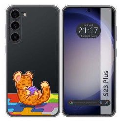 Funda Silicona Transparente para Samsung Galaxy S23+ Plus 5G diseño Leopardo Dibujos