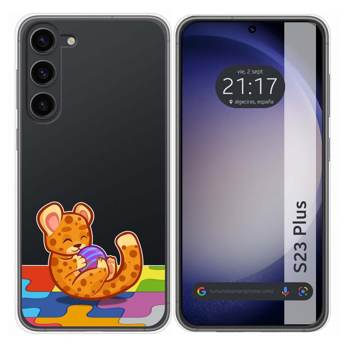 Funda Silicona Transparente para Samsung Galaxy S23+ Plus 5G diseño Leopardo Dibujos