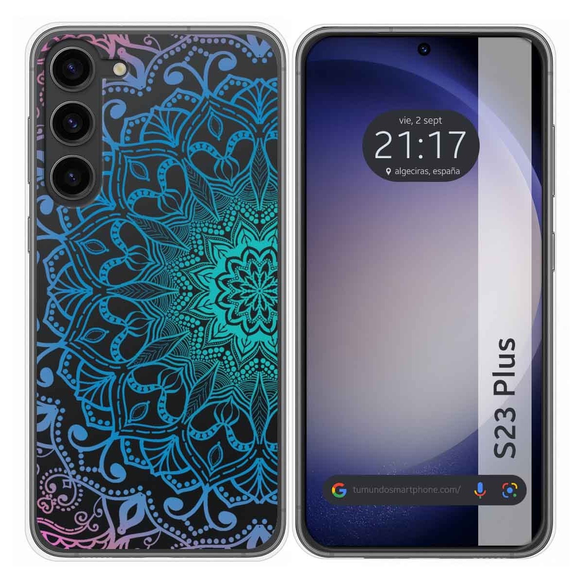 Funda Silicona Transparente para Samsung Galaxy S23+ Plus 5G diseño Mandala Dibujos