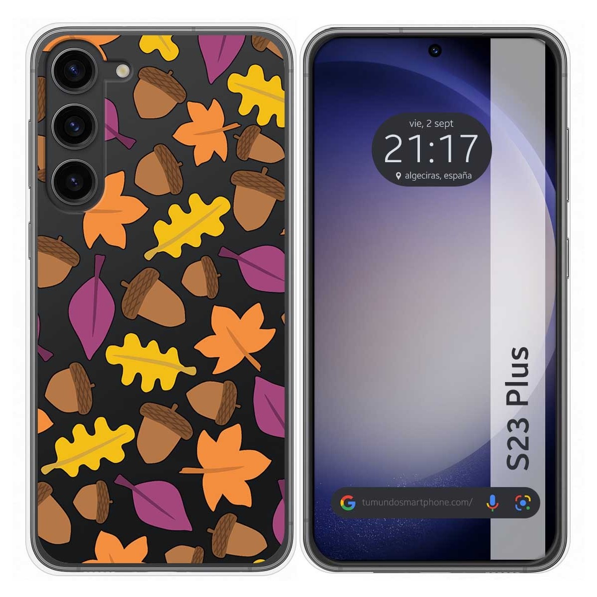 Funda Silicona Transparente para Samsung Galaxy S23+ Plus 5G diseño Otoño Dibujos