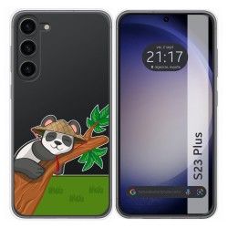 Funda Silicona Transparente para Samsung Galaxy S23+ Plus 5G diseño Panda Dibujos