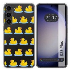 Funda Silicona Transparente para Samsung Galaxy S23+ Plus 5G diseño Pato Dibujos