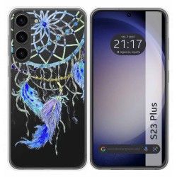 Funda Silicona Transparente para Samsung Galaxy S23+ Plus 5G diseño Plumas Dibujos