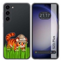 Funda Silicona Transparente para Samsung Galaxy S23+ Plus 5G diseño Tigre Dibujos
