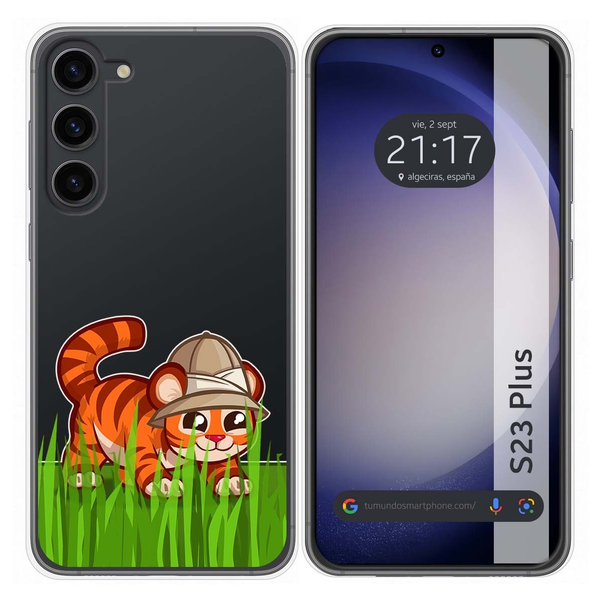 Funda Silicona Transparente para Samsung Galaxy S23+ Plus 5G diseño Tigre Dibujos